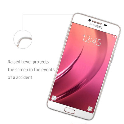 Microsonic Samsung Galaxy C7 Kılıf Transparent Soft Siyah