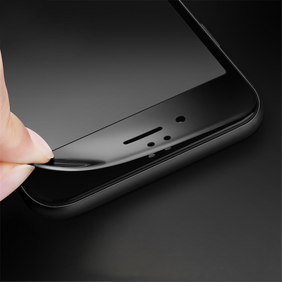 Microsonic Samsung Galaxy C8 Kavisli Temperli Cam Ekran Koruyucu Film Siyah