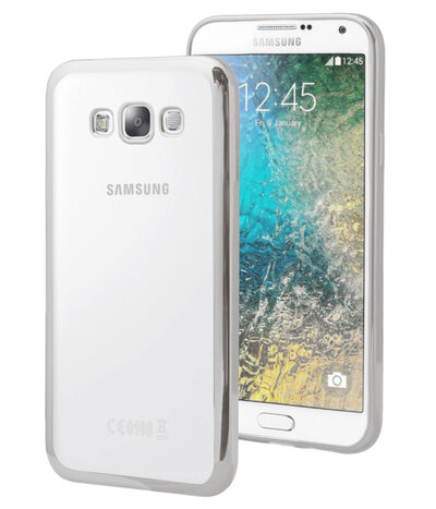 Microsonic Samsung Galaxy E5 Kılıf Skyfall Transparent Clear Gümüş