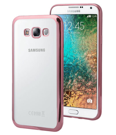 Microsonic Samsung Galaxy E5 Kılıf Skyfall Transparent Clear Rose Gold