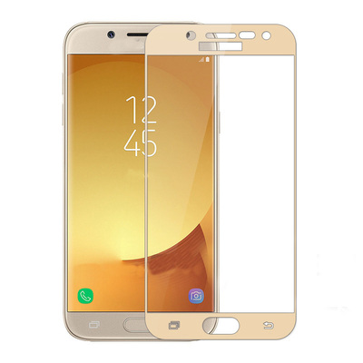 Microsonic Samsung Galaxy J3 Pro Kavisli Temperli Cam Ekran Koruyucu Film Gold