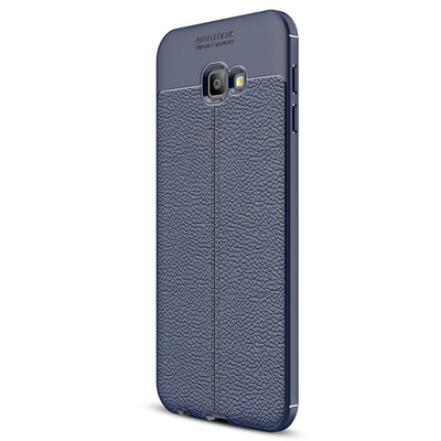 Microsonic Samsung Galaxy J4 Core Kılıf Deri Dokulu Silikon Lacivert
