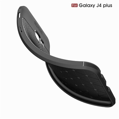 Microsonic Samsung Galaxy J4 Core Kılıf Deri Dokulu Silikon Siyah