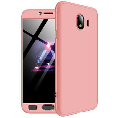 Microsonic Samsung Galaxy J4 Kılıf Double Dip 360 Protective AYS Rose Gold