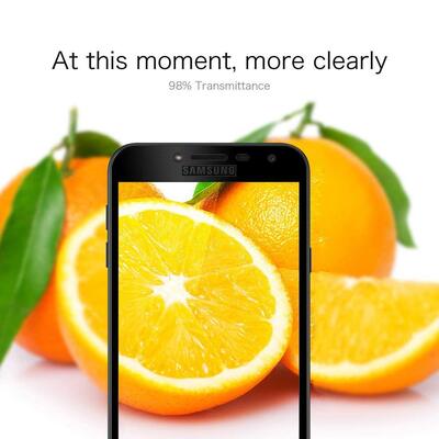 Microsonic Samsung Galaxy J4 Kavisli Temperli Cam Ekran Koruyucu Film Beyaz