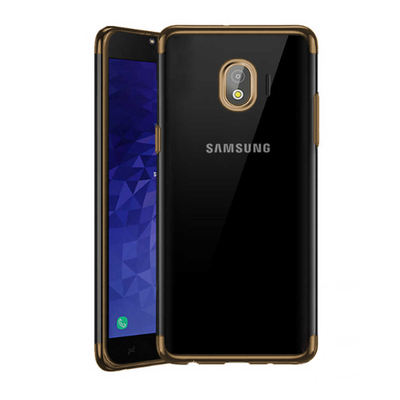 Microsonic Samsung Galaxy J4 Kılıf Skyfall Transparent Clear Gold