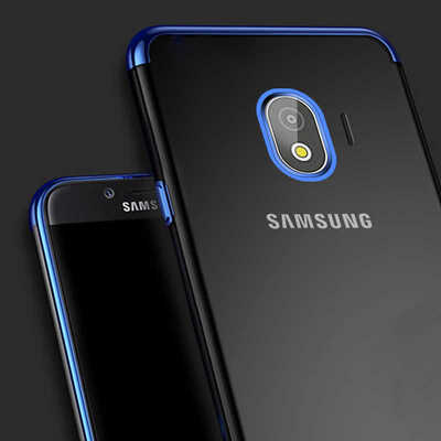 Microsonic Samsung Galaxy J4 Kılıf Skyfall Transparent Clear Gold