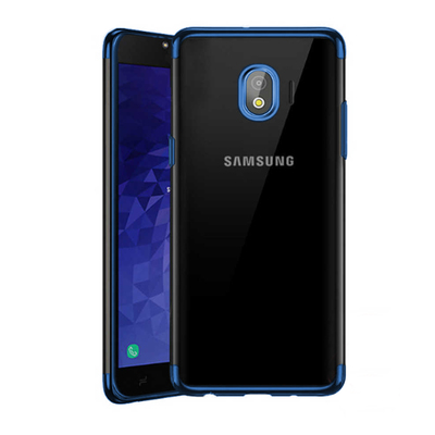 Microsonic Samsung Galaxy J4 Kılıf Skyfall Transparent Clear Mavi