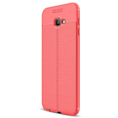 Microsonic Samsung Galaxy J4 Plus Kılıf Deri Dokulu Silikon Kırmızı