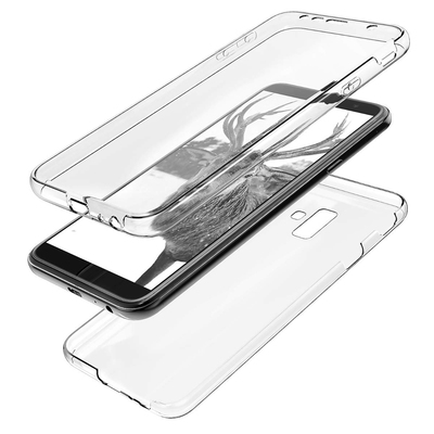 Microsonic Samsung Galaxy J4 Plus Kılıf Komple Gövde Koruyucu Silikon Şeffaf