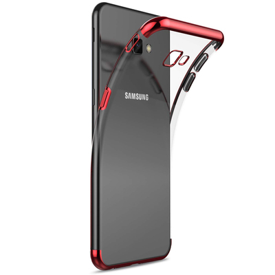 Microsonic Samsung Galaxy J4 Plus Kılıf Skyfall Transparent Clear Kırmızı