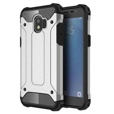 Microsonic Samsung Galaxy J4 Kılıf Rugged Armor Gümüş