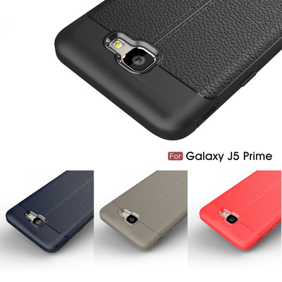 Microsonic Samsung Galaxy J5 Prime Kılıf Deri Dokulu Silikon Kırmızı
