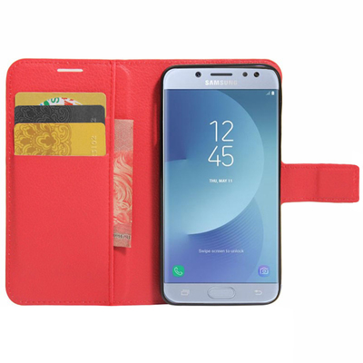 Microsonic Samsung Galaxy J5 Pro Cüzdanlı Deri Kılıf Kırmızı