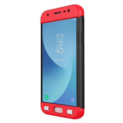 Microsonic Samsung Galaxy J5 Pro Kılıf Double Dip 360 Protective AYS Siyah-Kırmızı