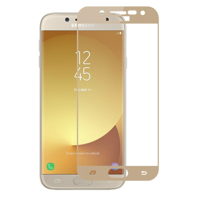 Microsonic Samsung Galaxy J5 Pro Kavisli Temperli Cam Ekran Koruyucu Film Gold