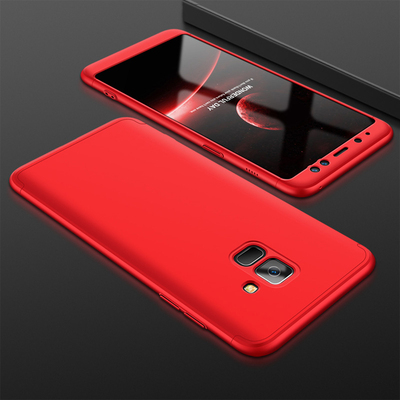 Microsonic Samsung Galaxy J6 Kılıf Double Dip 360 Protective AYS Kırmızı