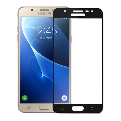 Microsonic Samsung Galaxy J7 2016 Kavisli Temperli Cam Ekran Koruyucu Film Siyah