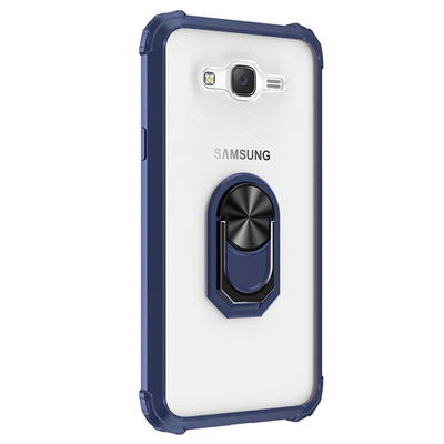 Microsonic Samsung Galaxy J7 Core Kılıf Grande Clear Ring Holder Lacivert