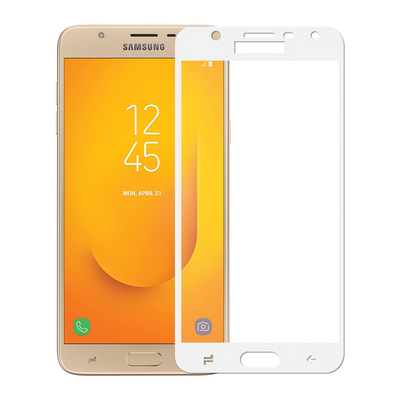 Microsonic Samsung Galaxy J7 Duo Kavisli Temperli Cam Ekran Koruyucu Film Beyaz