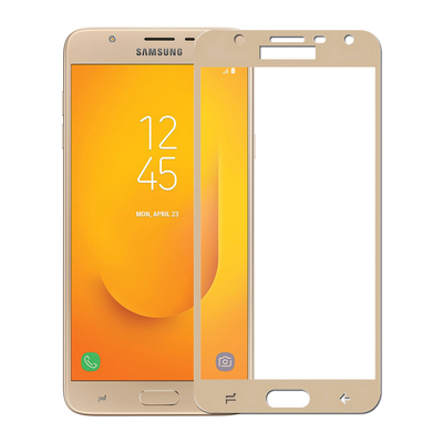 Microsonic Samsung Galaxy J7 Duo Kavisli Temperli Cam Ekran Koruyucu Film Gold
