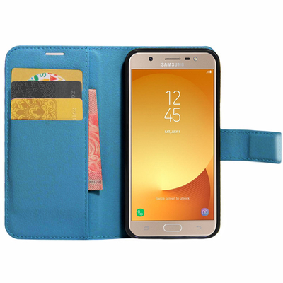 Microsonic Samsung Galaxy J7 Max Cüzdanlı Deri Kılıf Turkuaz