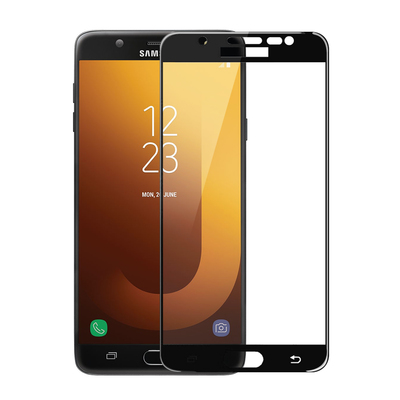 Microsonic Samsung Galaxy J7 Max Kavisli Temperli Cam Ekran Koruyucu Film Siyah