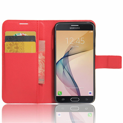 Microsonic Samsung Galaxy J7 Prime 2 Cüzdanlı Deri Kılıf Kırmızı