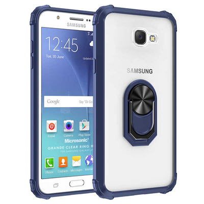 Microsonic Samsung Galaxy J7 Prime 2 Kılıf Grande Clear Ring Holder Lacivert