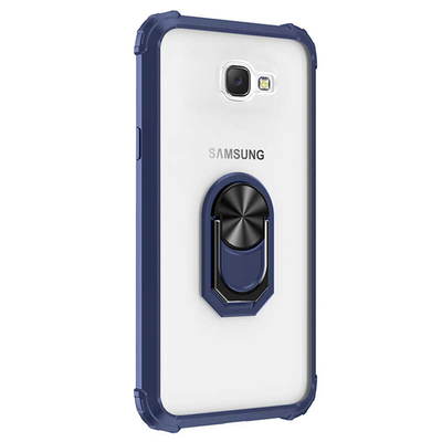 Microsonic Samsung Galaxy J7 Prime 2 Kılıf Grande Clear Ring Holder Lacivert