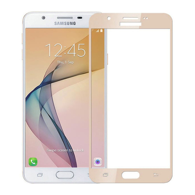 Microsonic Samsung Galaxy J7 Prime 2 Kavisli Temperli Cam Ekran Koruyucu Film Gold