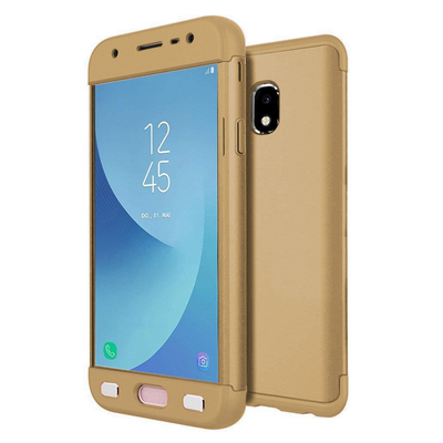 Microsonic Samsung Galaxy J7 Pro Kılıf Double Dip 360 Protective AYS Gold