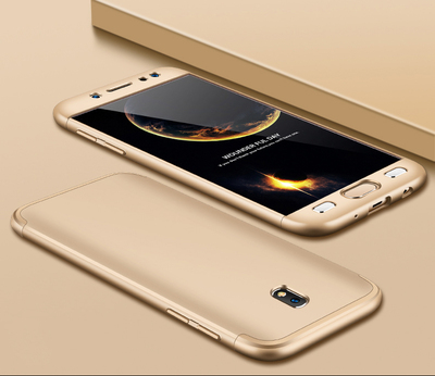 Microsonic Samsung Galaxy J7 Pro Kılıf Double Dip 360 Protective AYS Gold