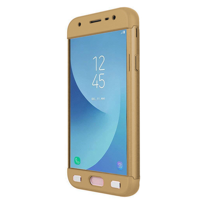 Microsonic Samsung Galaxy J7 Pro Kılıf Double Dip 360 Protective AYS Gold