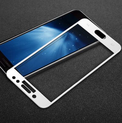 Microsonic Samsung Galaxy J7 Pro Kavisli Temperli Cam Ekran Koruyucu Film Beyaz