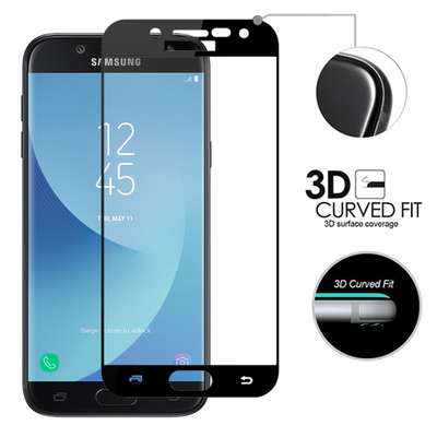 Microsonic Samsung Galaxy J7 Pro Kavisli Temperli Cam Ekran Koruyucu Film Siyah