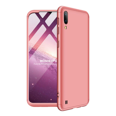 Microsonic Samsung Galaxy M10 Kılıf Double Dip 360 Protective AYS Rose Gold