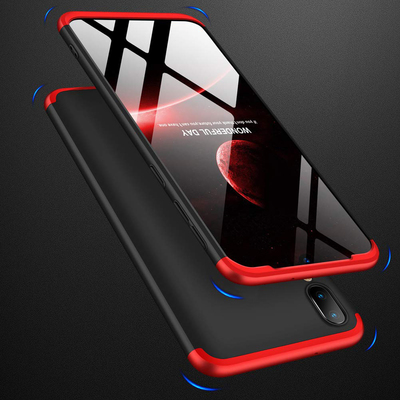 Microsonic Samsung Galaxy M10 Kılıf Double Dip 360 Protective AYS Siyah-Kırmızı