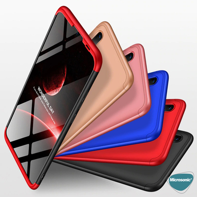 Microsonic Samsung Galaxy M10S Kılıf Double Dip 360 Protective AYS Siyah-Kırmızı