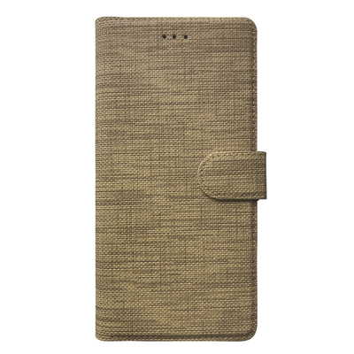 Microsonic Samsung Galaxy M10s Kılıf Fabric Book Wallet Gold