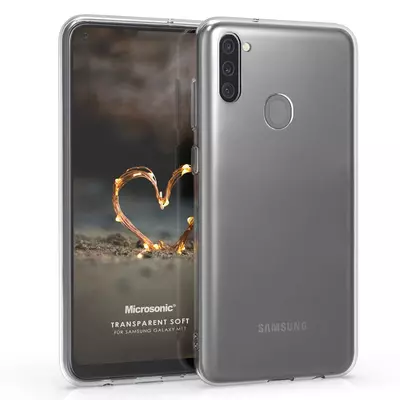 Microsonic Samsung Galaxy M11 Kılıf Transparent Soft Beyaz