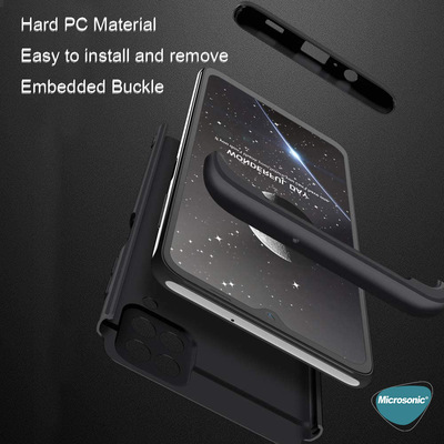 Microsonic Samsung Galaxy M12 Kılıf Double Dip 360 Protective AYS Siyah