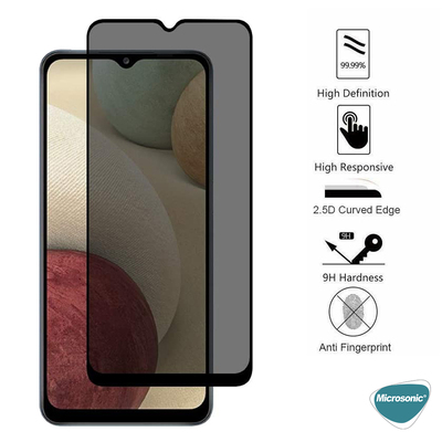 Microsonic Samsung Galaxy M12 Invisible Privacy Kavisli Ekran Koruyucu Siyah