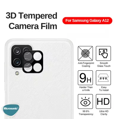 Microsonic Samsung Galaxy M12 Kamera Lens Koruma Camı V2 Siyah