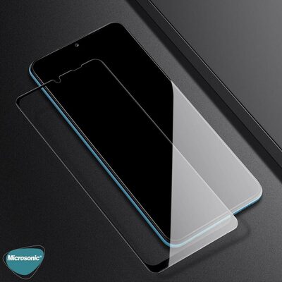 Microsonic Samsung Galaxy M12 Kavisli Temperli Cam Ekran Koruyucu Film Siyah