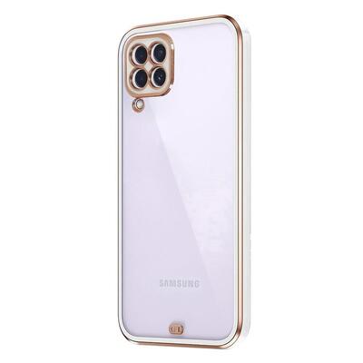 Microsonic Samsung Galaxy M12 Kılıf Laser Plated Soft Beyaz