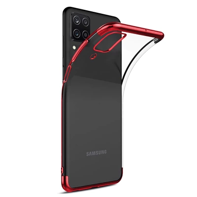 Microsonic Samsung Galaxy M12 Kılıf Skyfall Transparent Clear Kırmızı