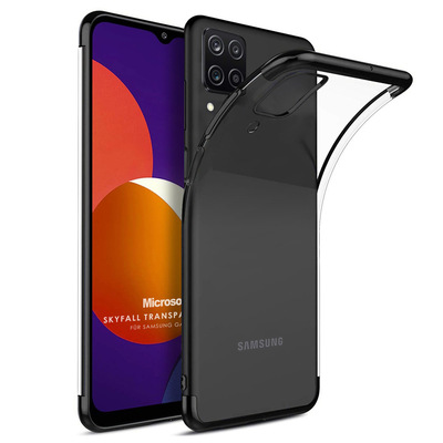 Microsonic Samsung Galaxy M12 Kılıf Skyfall Transparent Clear Siyah