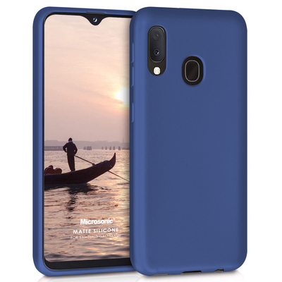 Microsonic Samsung Galaxy M20 Kılıf Matte Silicone Lacivert