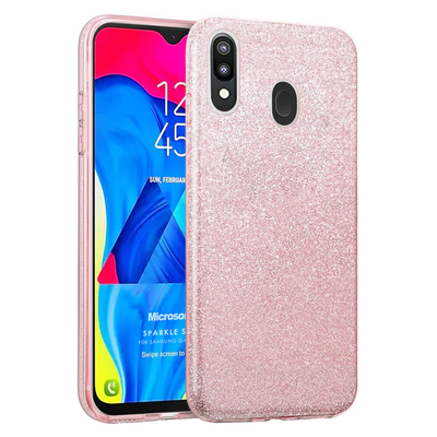 Microsonic Samsung Galaxy M20 Kılıf Sparkle Shiny Rose Gold